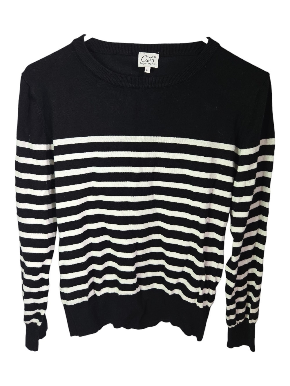 Cielo Kids Black & White Striped Sweater